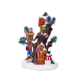 Lumineo BO Led Polyresin Village Scenery Log House 15 x 16 x 22cm